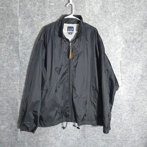 Gap Windbreaker Mens XXL Black Vintage Y2K Ripstop Full Zip Mesh Lined Jacket